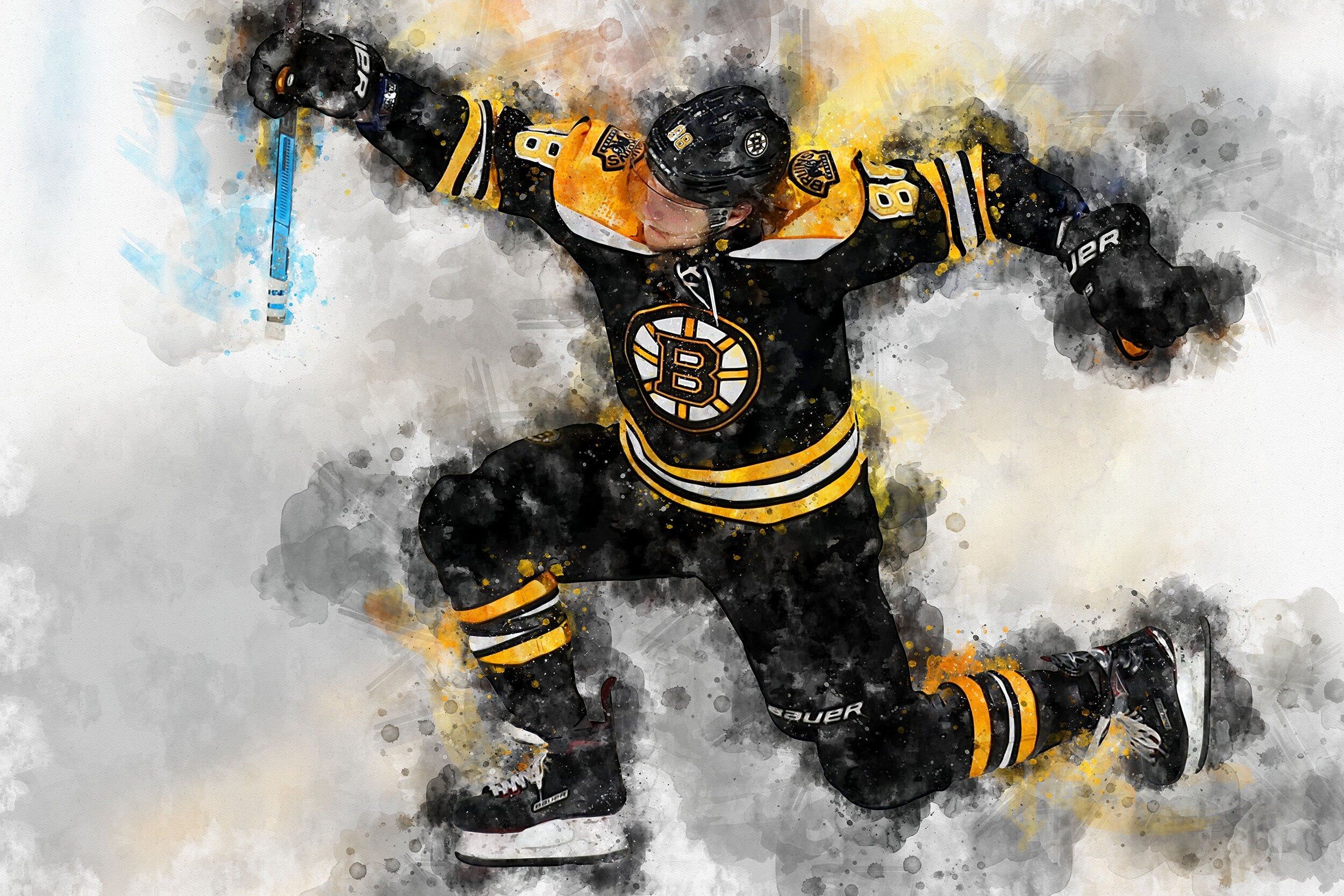 2500x1667 David Pastrnak watercolor, Boston Bruins wall art, Bruins Stanley Cup, David Pastrnak Poster, Boston Bruins hockey art wall. Capital Canvas Prints