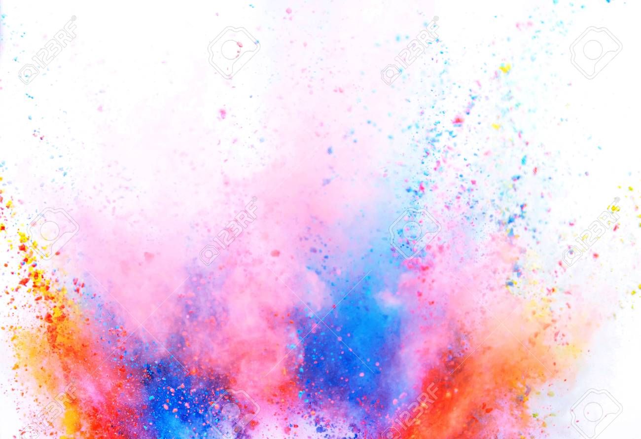 1300x890 Colored Powder Explosion On White Background. , Picture and Royalty Free Image. Image 123488893