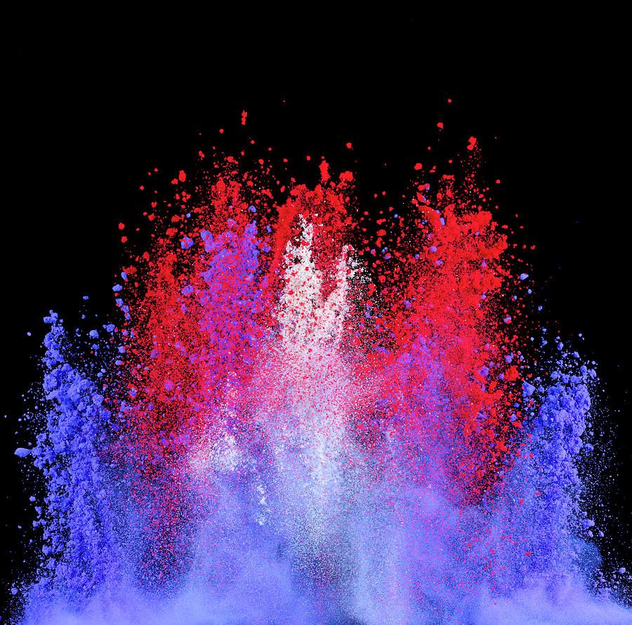 900x890 Patriotic Explosion Of Colored Powder Photograph