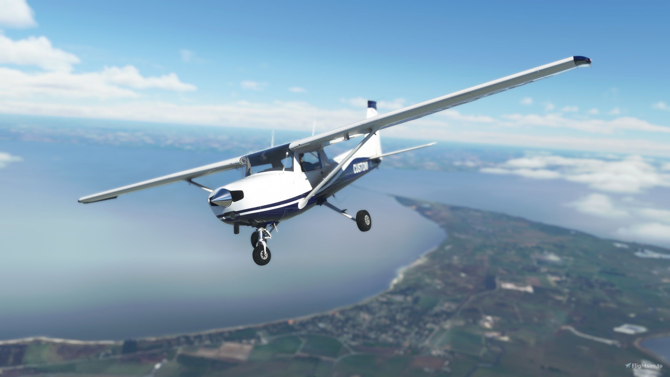 2560x1440 JPLogistics Cessna 152 White & Blue Livery Liveries for MSFS