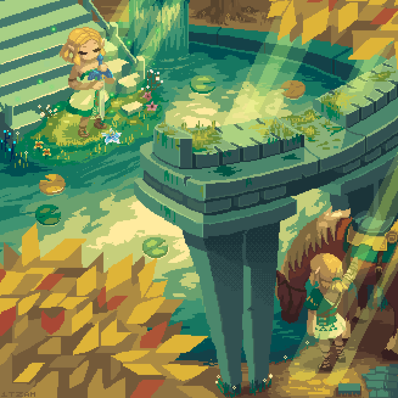 1308x1308 Zelda Pixel Wallpaper