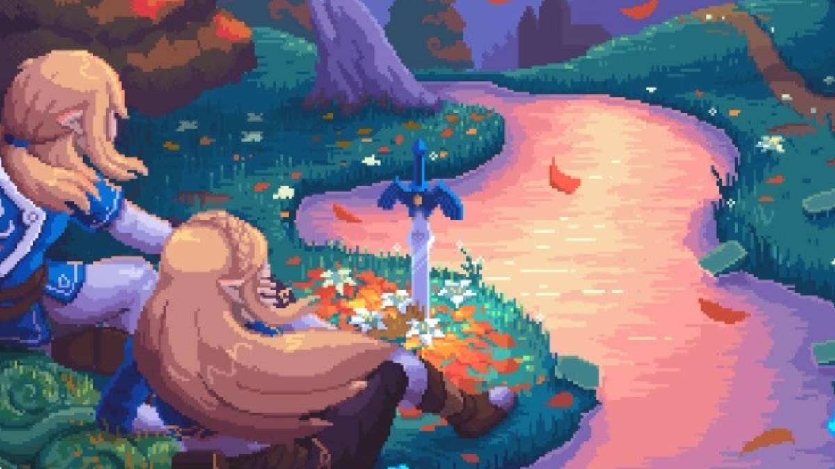 1200x675 The Legend of Zelda Fan Art Gives Breath of the Wild a Pixelated Makeover