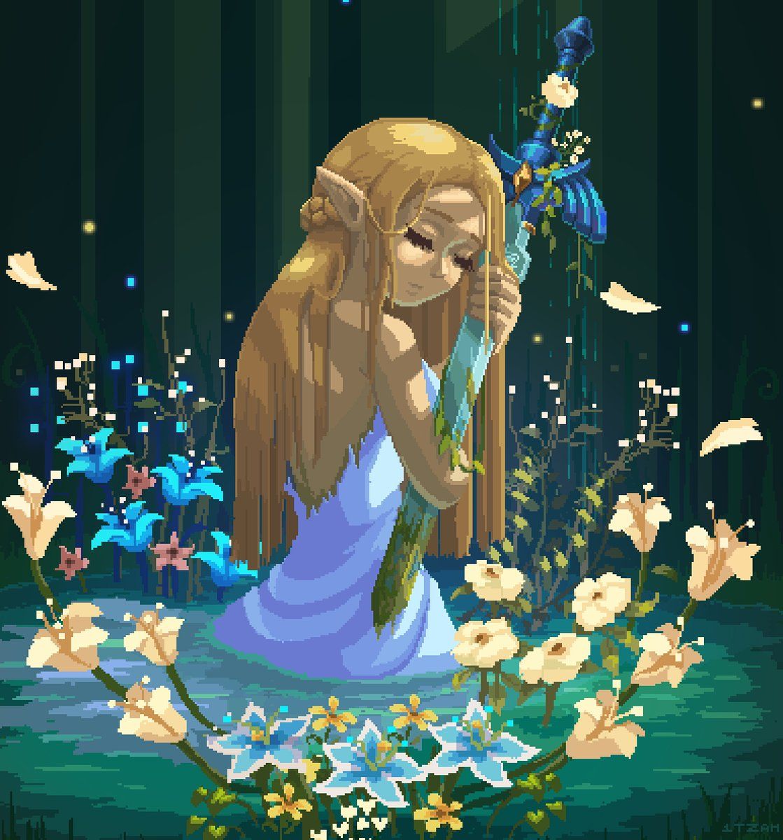 1119x1200 Zelda and The Master Sword. Animated Wallpaper next week. #pixelart