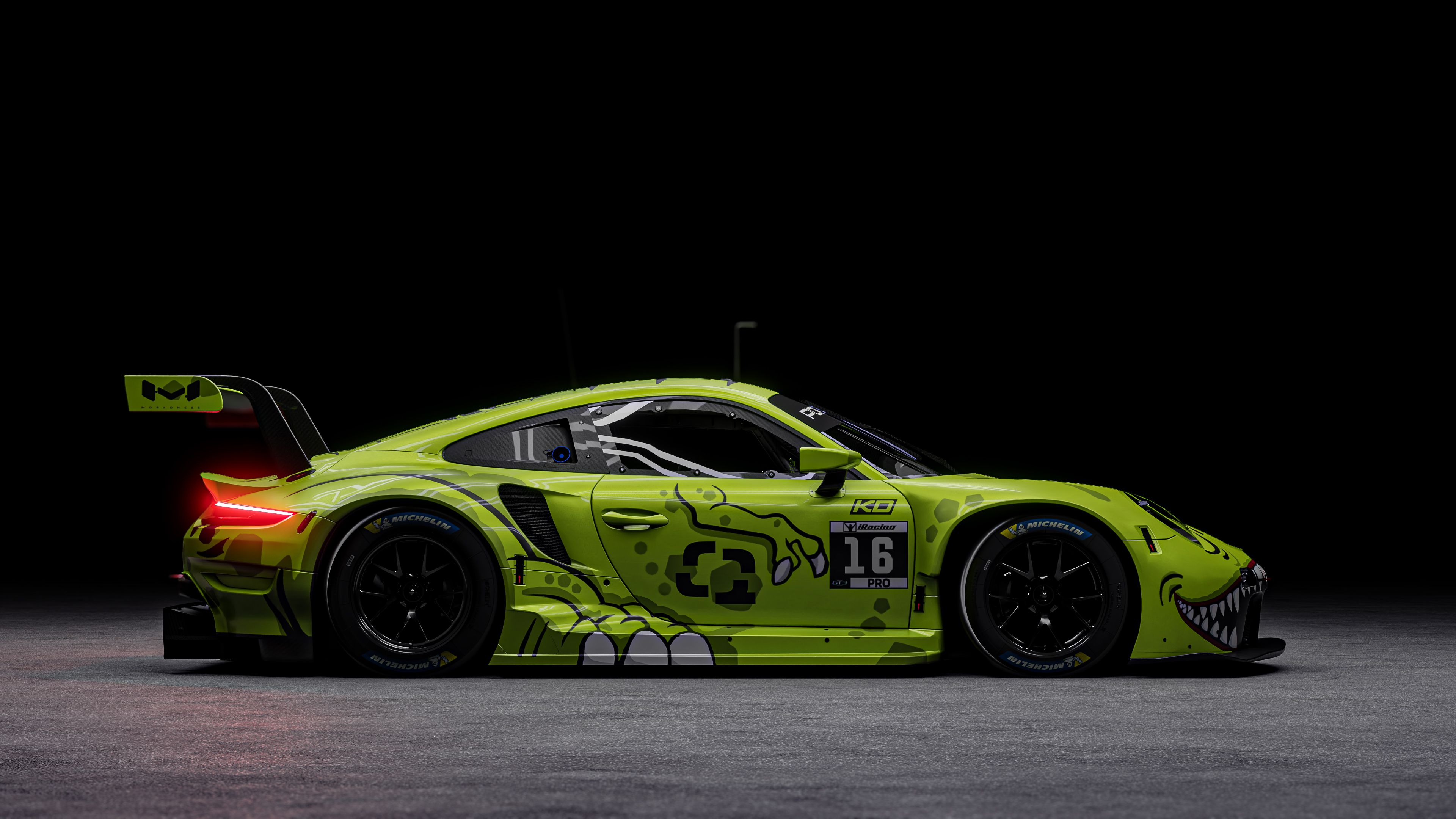 3840x2160 Quadrant Themed Fluro Rexy Porsche 911 Rsr 19 Sprint Wallpaper, HD Cars Wallpaper, 4k Wallpaper, Image, Background, Photos and Picture