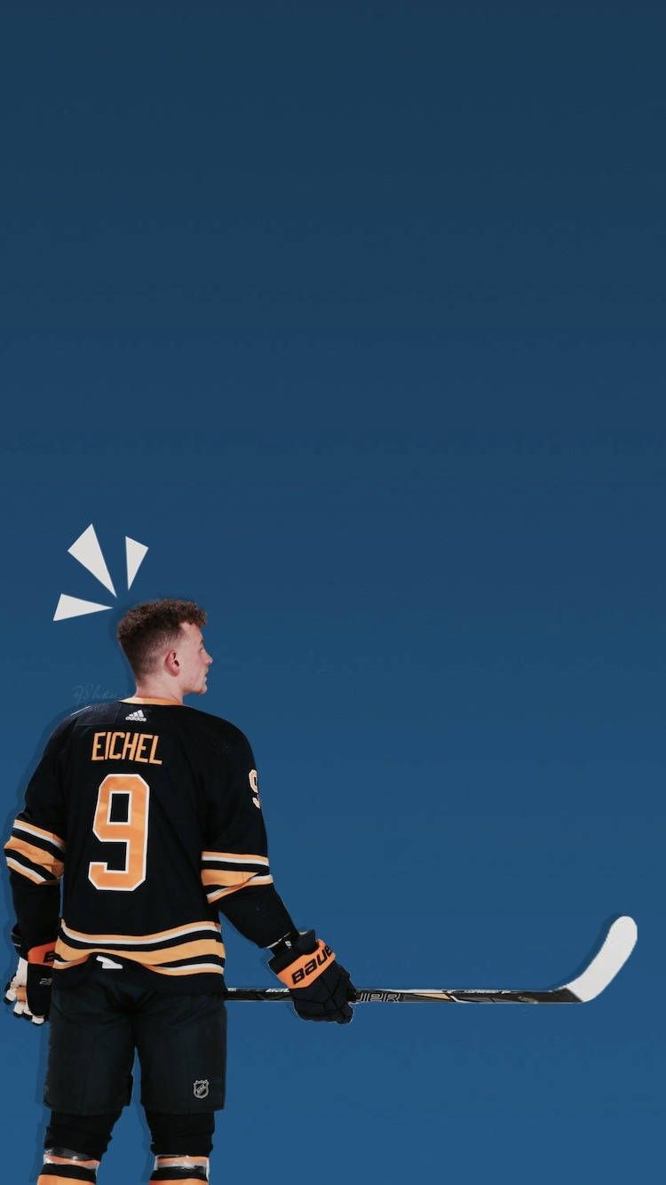 750x1334 Download Fan Made Aesthetic Poster Of NHL Star Jack Eichel Wallpaper