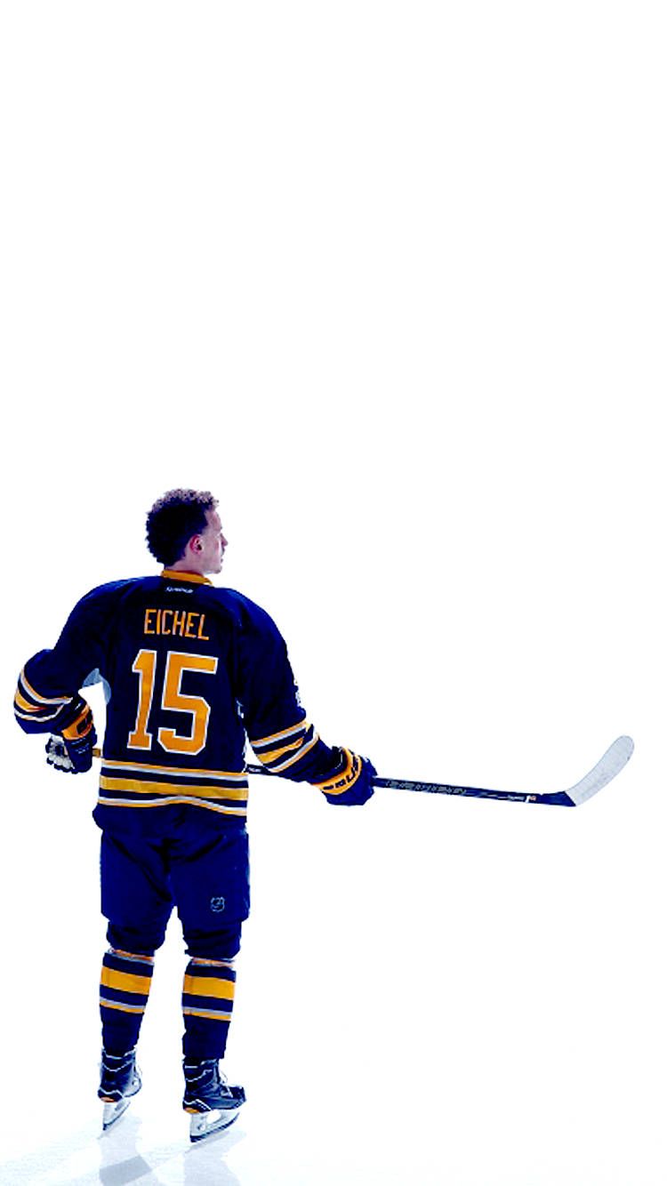 750x1334 Download Jack Eichel Number 15 White Wallpaper
