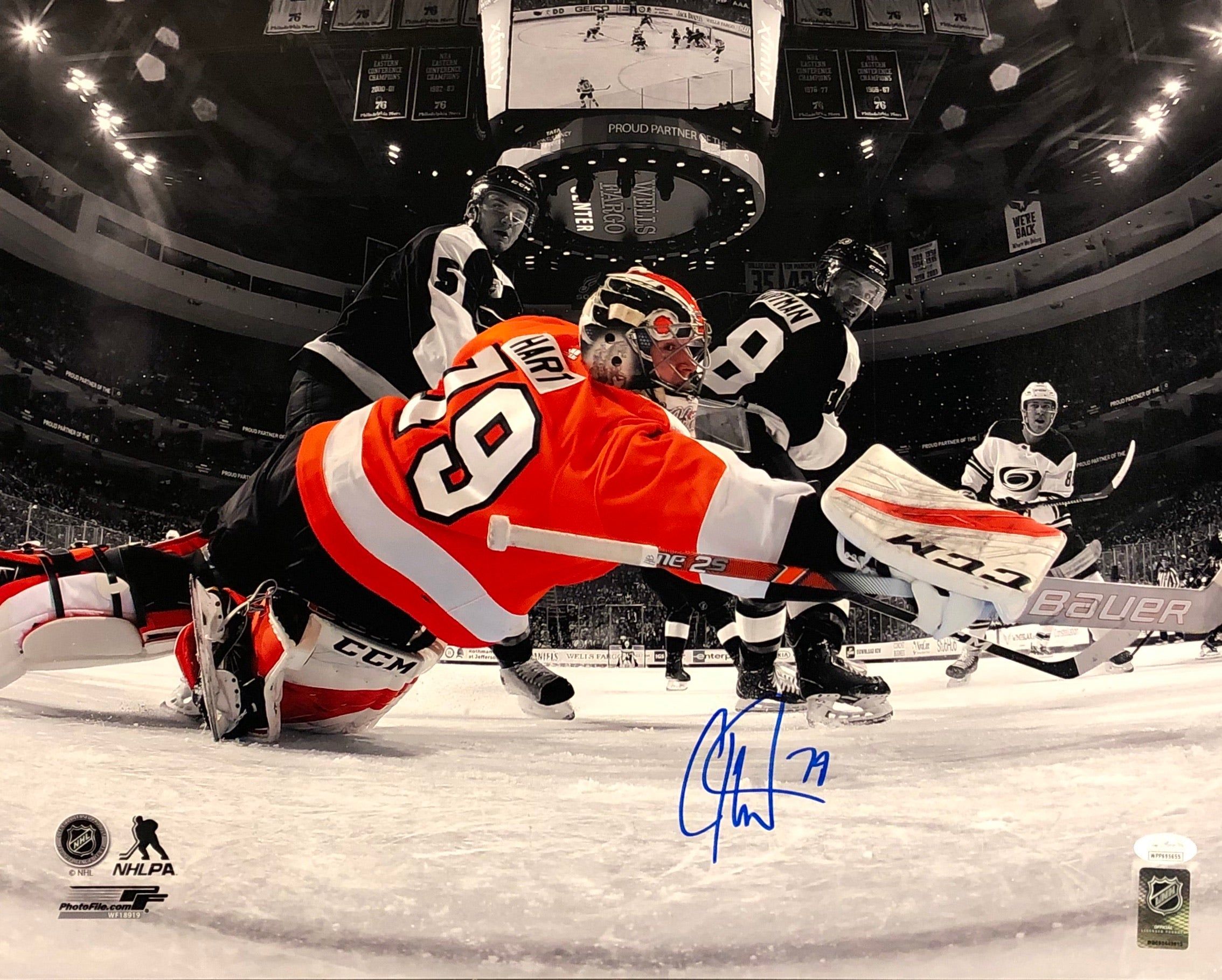 2268x1820 Carter Hart Philadelphia Flyers Spotlight Net Cam Autographed NHL Hockey Photo. Flyers Autographs, Memorabilia, & Collectibles