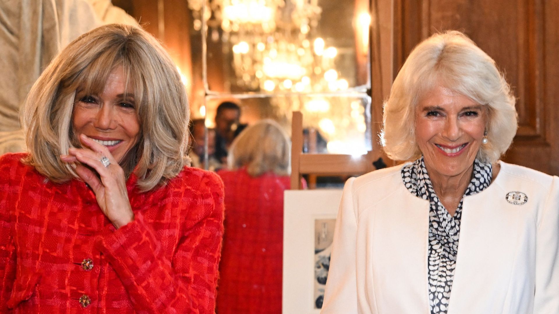 1920x1080 We love Brigitte Macron's chic red tweed jacket she wore to meet Camilla. Woman & Home