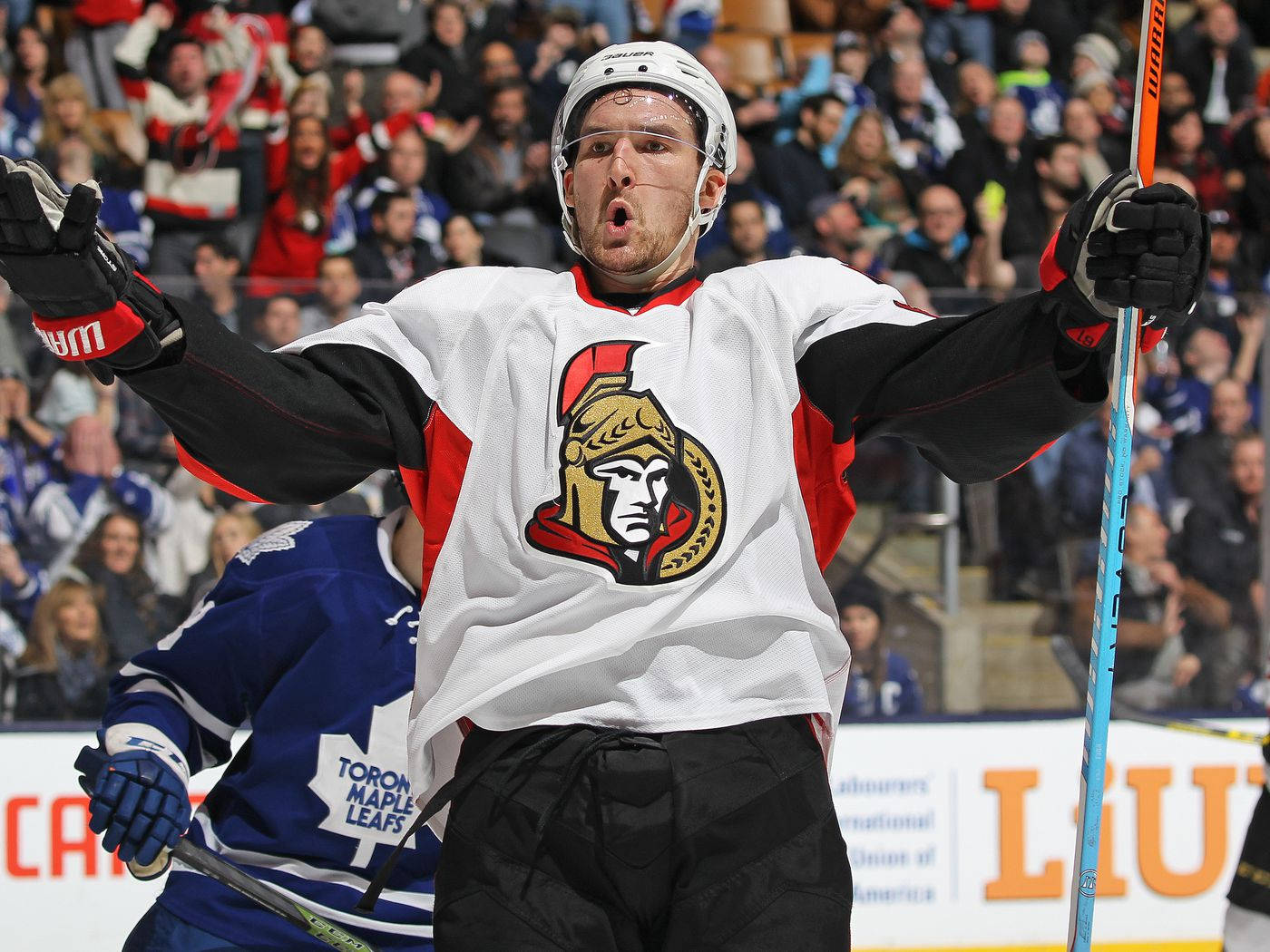 1400x1050 Download Canadian Ice Hockey Player, Mark Stone In Action During A 2016 NHL Game Wallpaper