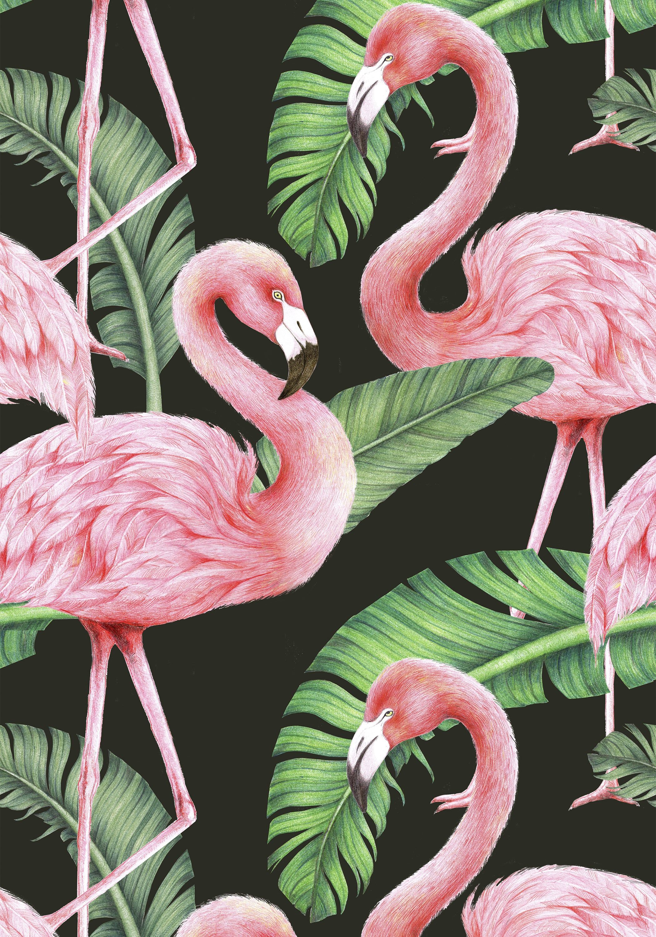 2100x3000 Pink Flamingo Pattern Wallcovering