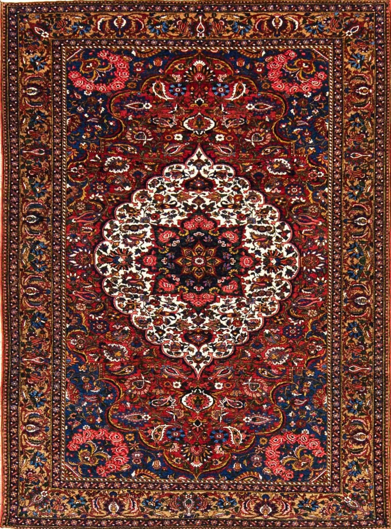 1345x1818 Small Persian Rug, Antique 5x7 Persian Bakhtiari Rug