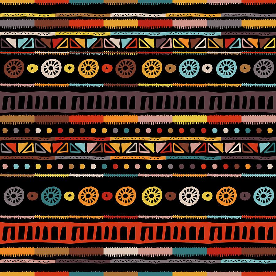 900x900 Ethnic Seamless In Native Style. Pattern With American Indian Symbols. Hand Drawn Background. Tent Boarder Pattern
