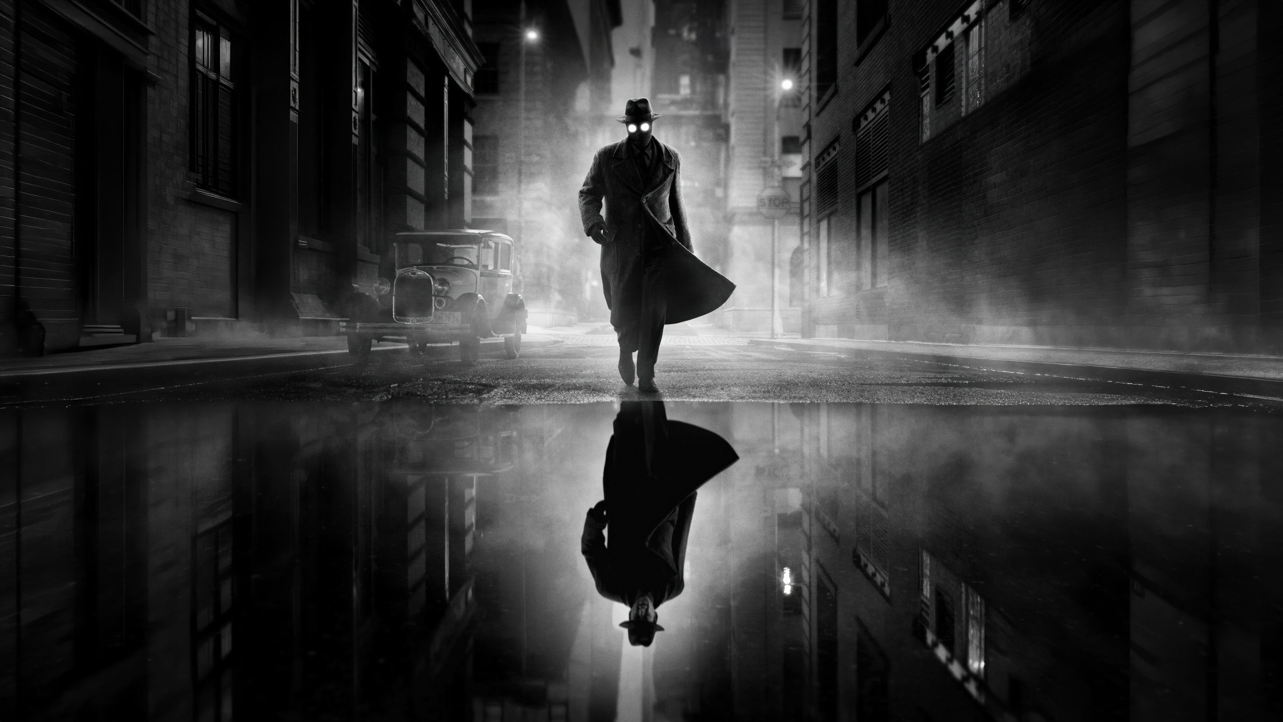 2560x1440 Ben Reilly Wallpaper 4K, Spider Noir, Black And White