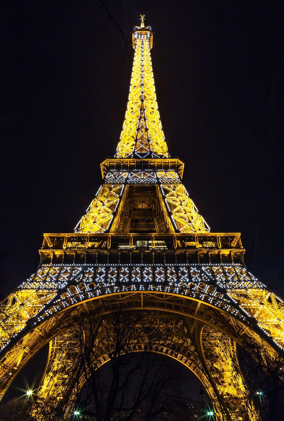 910x1348 HD wallpaper: eiffel tower, france, paris, night, architecture