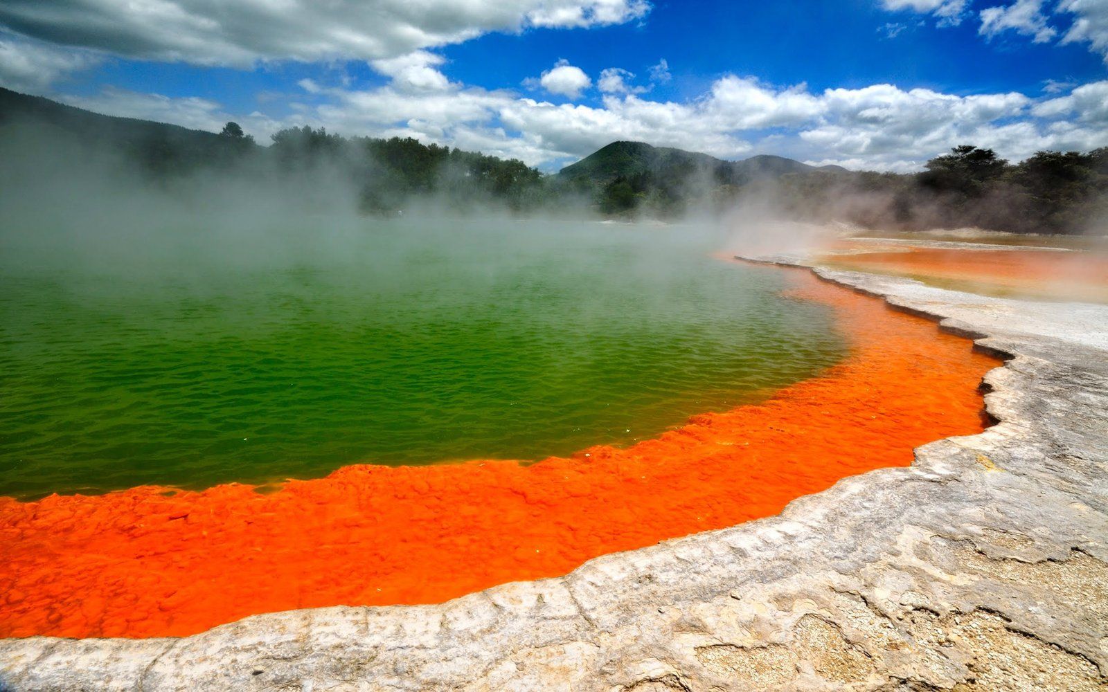 1600x1000 Geyser Lake Rotorua In New Zealand HD Desktop Wallpaper :