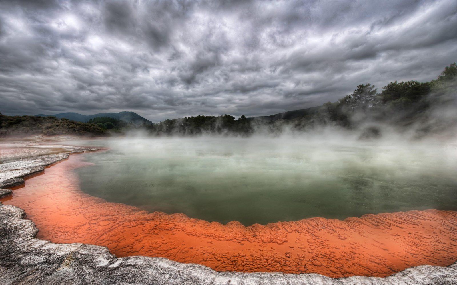 1600x1000 Rotorua Hdr Sky Dusk Nature New Zealand HD Wallpaper 10532 :
