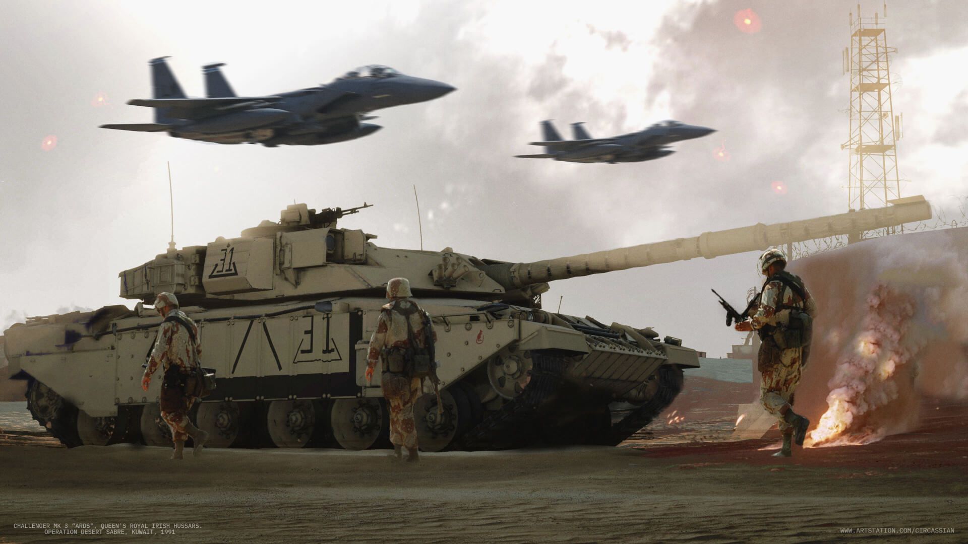1920x1080 Challenger Mk 3 Ards, Operation Desert Sabre, Kuwait, 1991