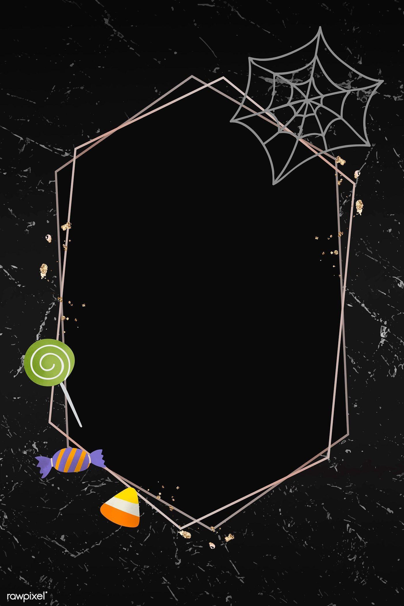 1400x2100 Download premium vector of Halloween gold frame on black