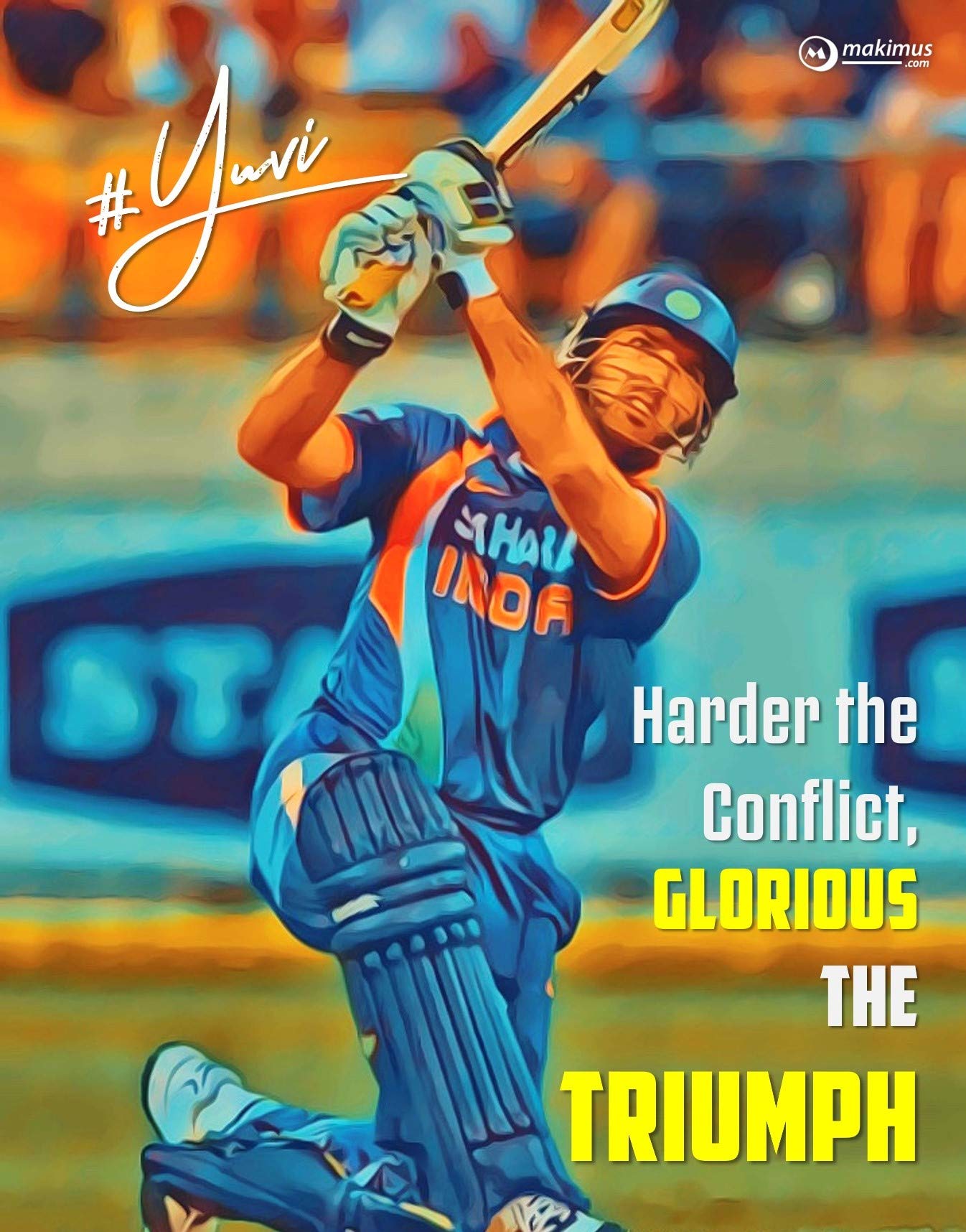 1346x1716 Makimus Designs Yuvraj Singh Motivational Yuvi Quote Poster (Paper, Multicolour) : Amazon.in: Home & Kitchen
