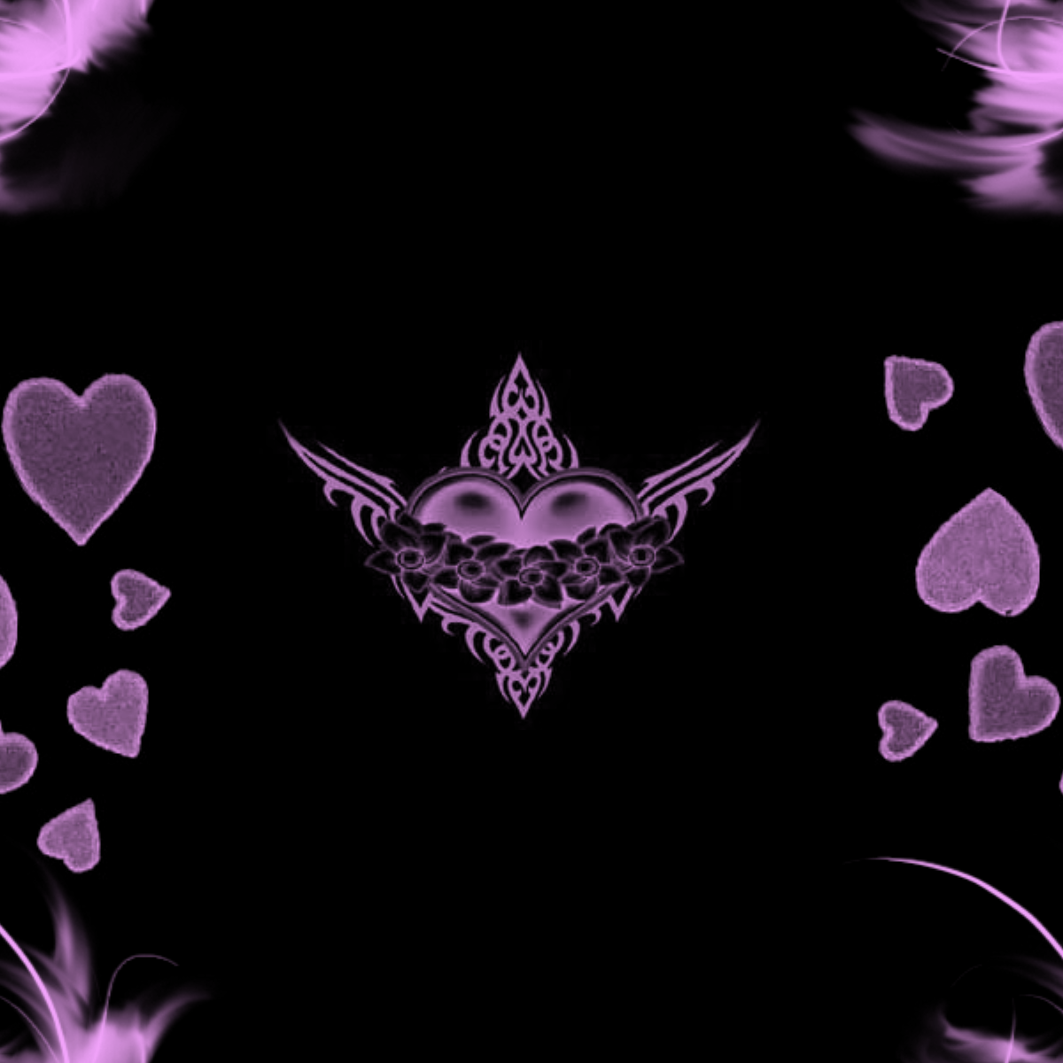 1200x1200 Cute Black Wallpaper
