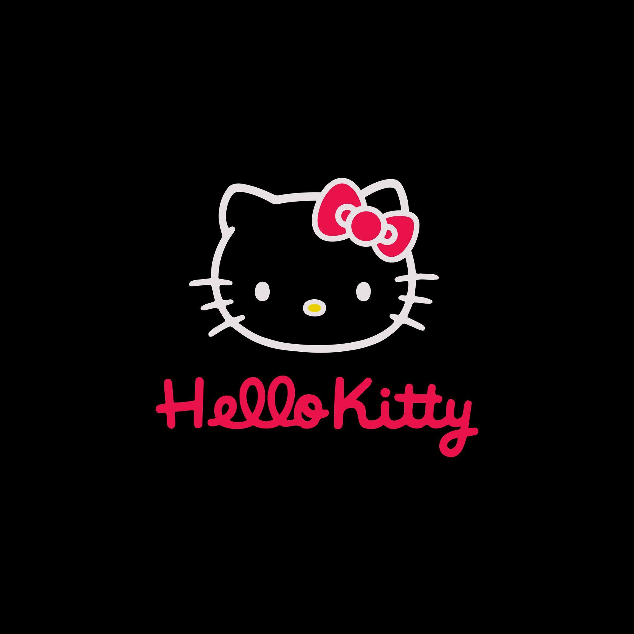 2048x2048 Hello Kitty Wallpaper Pink and Black