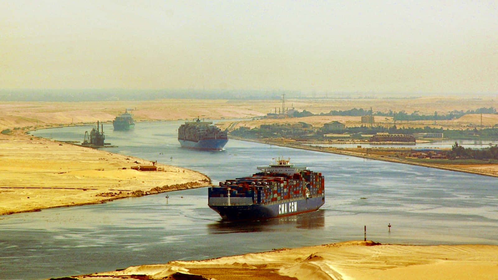 1600x900 Download View of Suez Canal in Egypt
