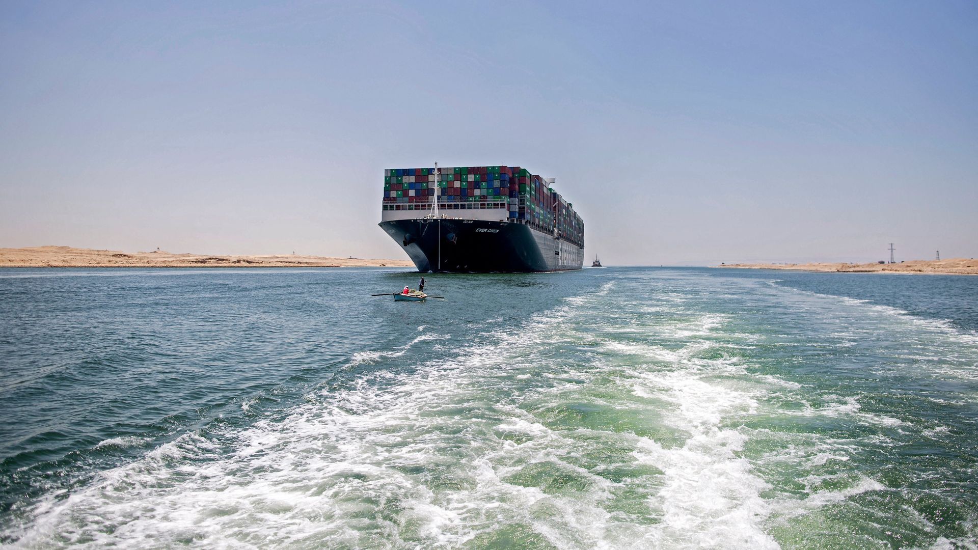 1920x1080 Massive container ship sets sail 106 days after blocking Suez Canal