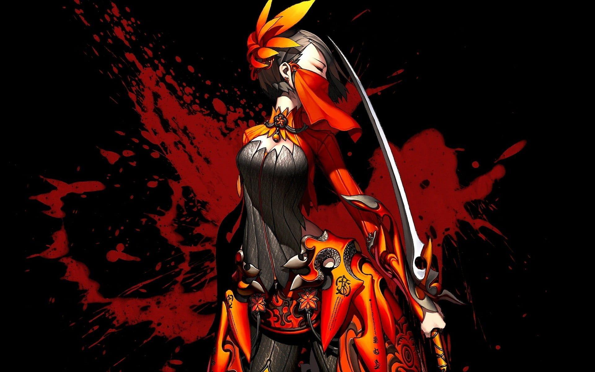 1920x1200 Female holding sword digital wallpaper, Asian, sword, Blade & Soul