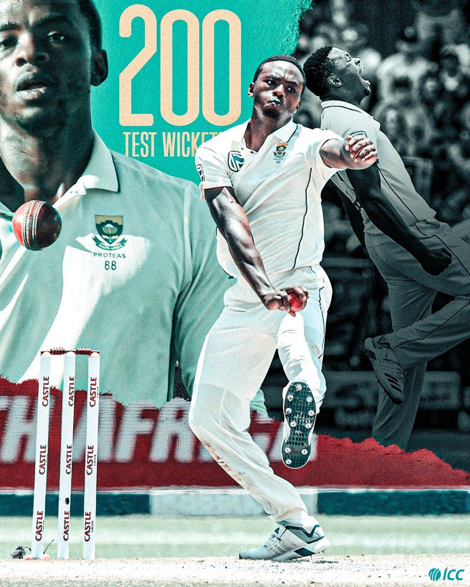 960x1200 2️⃣0️⃣0️⃣ Test Wickets For Kagiso Rabada He Is The Third Fastest South African To Reach The Milestone, Achieving It In His 44th Test