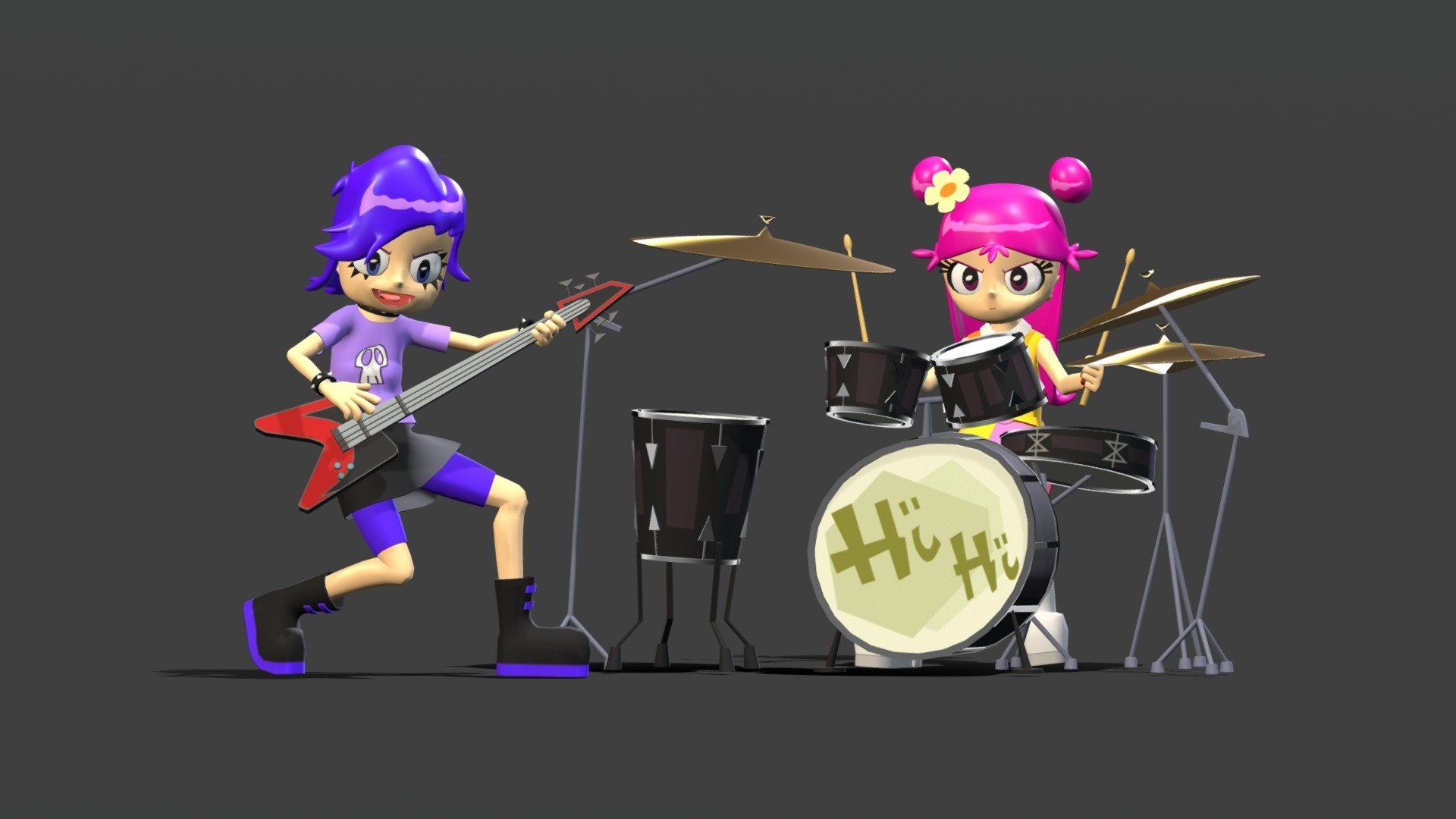 1920x1080 Hi Hi Puffy AmiYumi (redesigned) model by YanPicture [f8dc272]