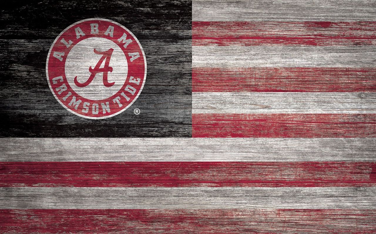 1280x795 Alabama Crimson Tide 11 x 19 Distressed Flag Sign