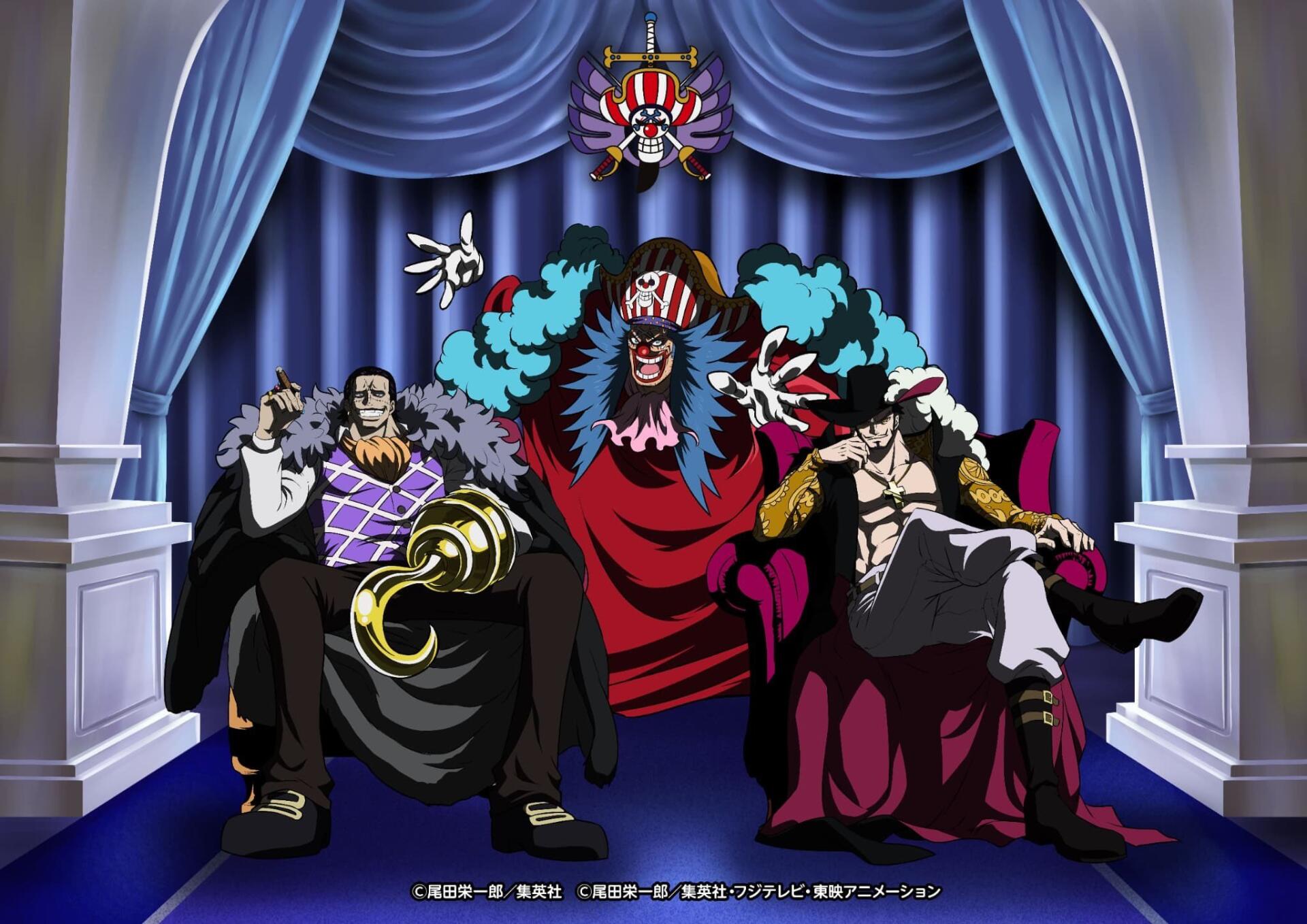 1920x1358 One Piece Trio: Crocodile, Buggy & Mihawk