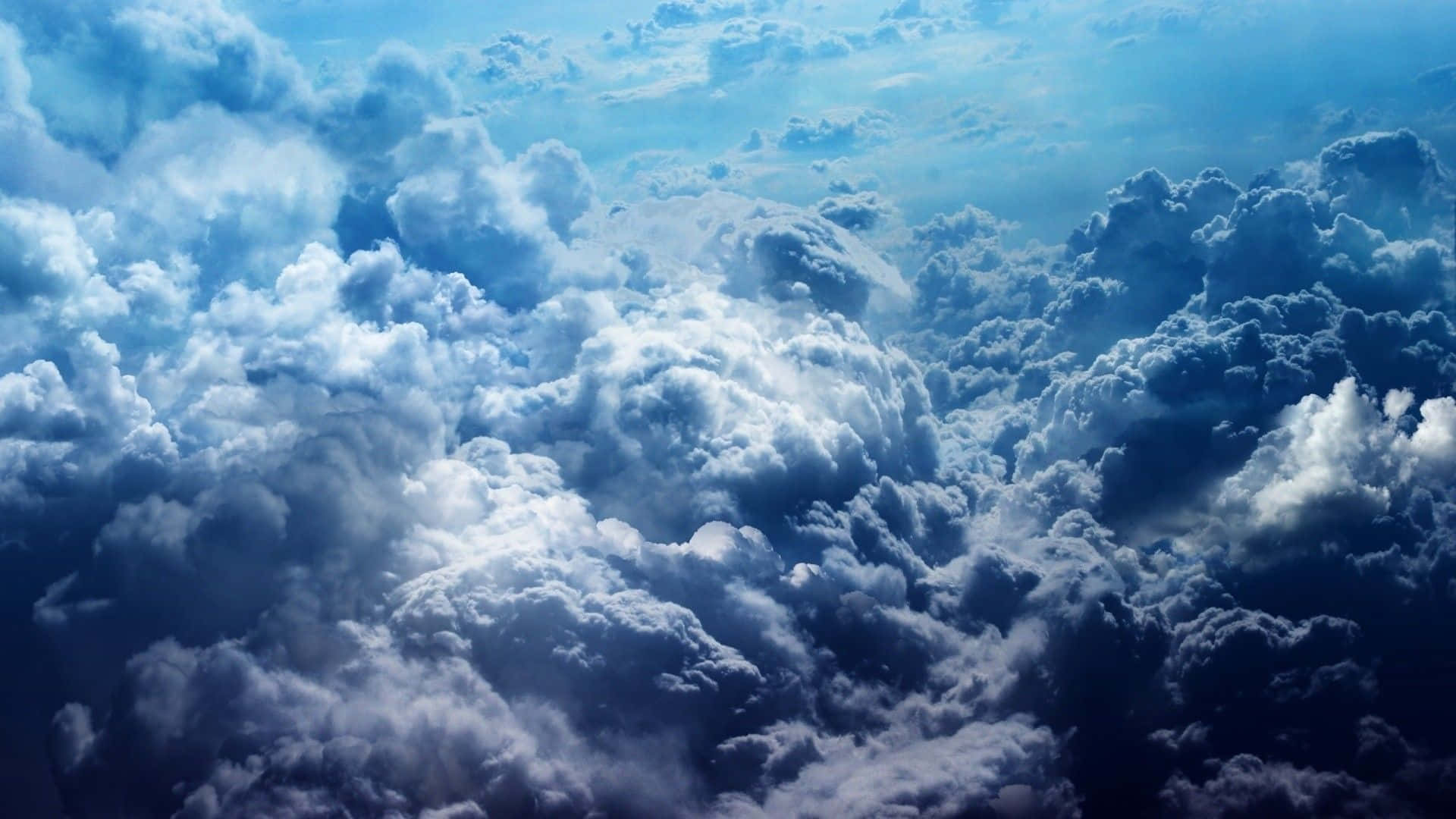 1920x1080 Download Blue Sky And Dark Cumulonimbus Clouds Background