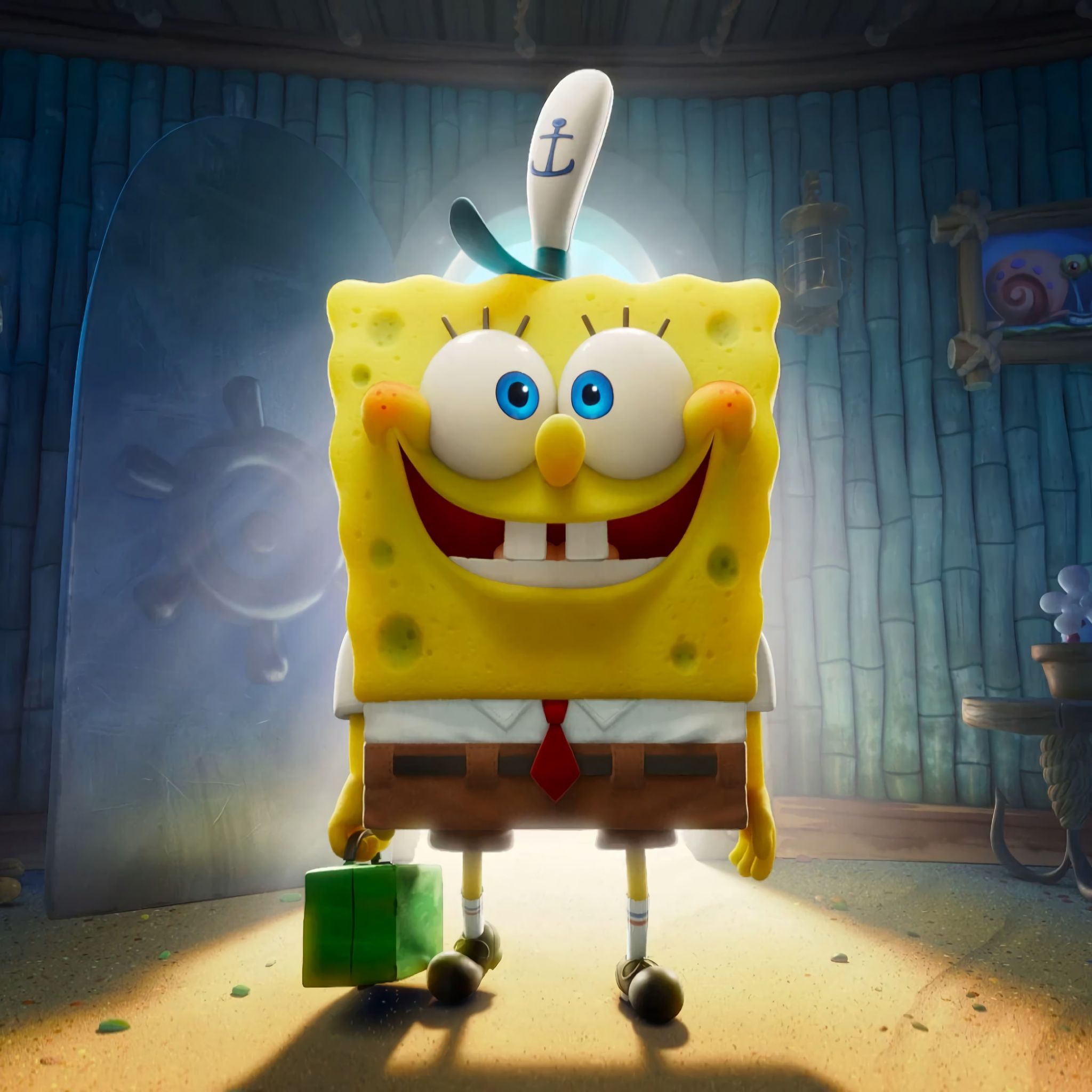 2048x2048 3D SpongeBob Wallpaper 4K, SpongeBob SquarePants