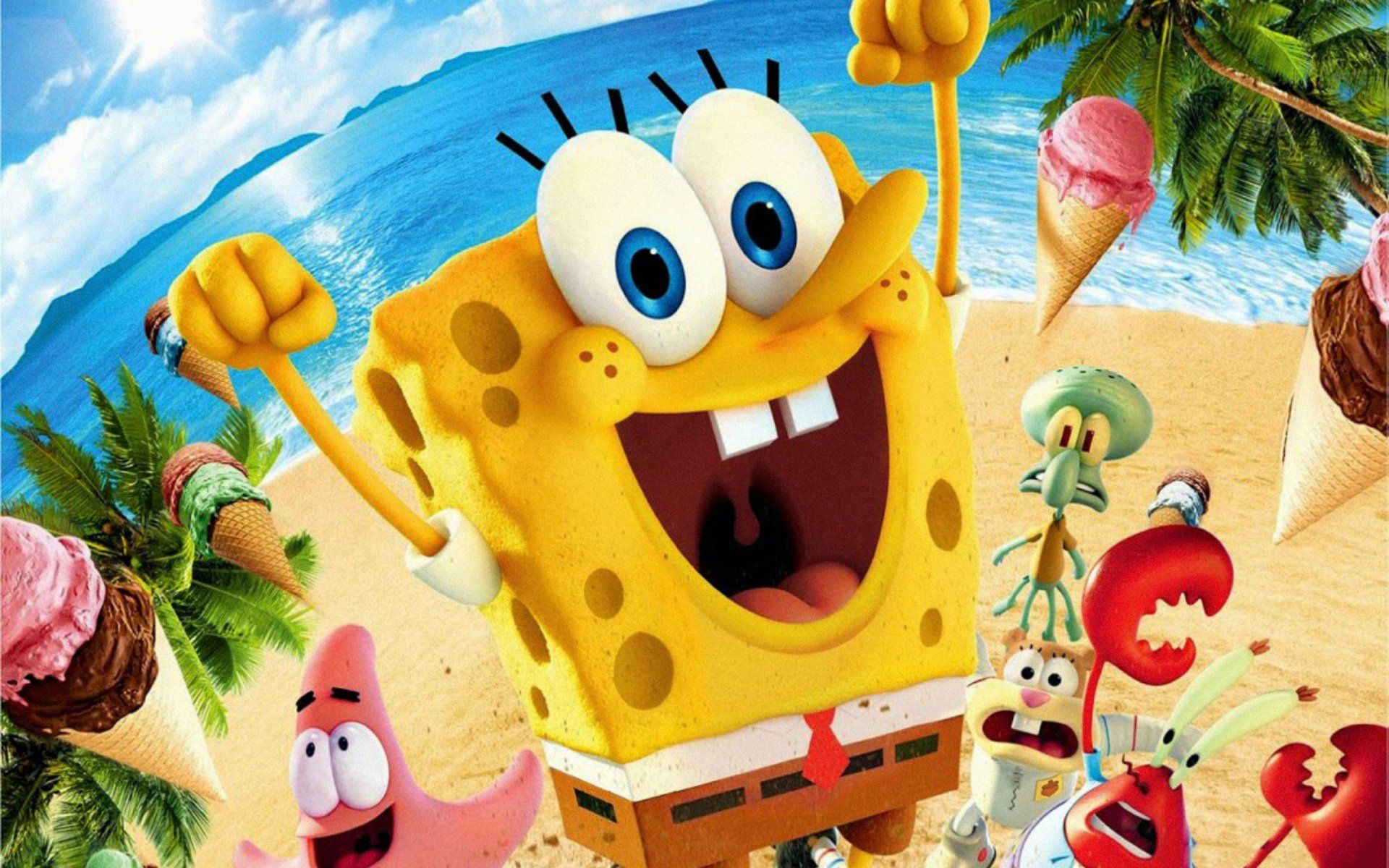 1920x1200 HD Wallpaper: The SpongeBob Movie Out of Water Fun!x1600