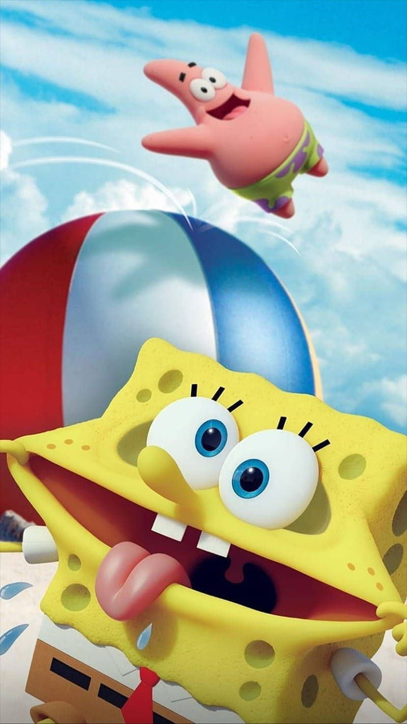 800x1422 Download Silly SpongeBob And Patrick 3D Phone Wallpaper