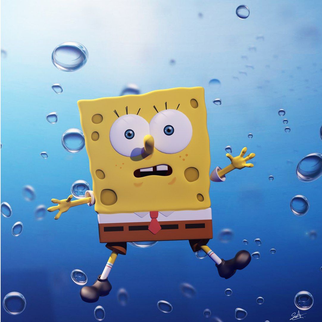 1082x1080 Free 3D Sponge Bob Model