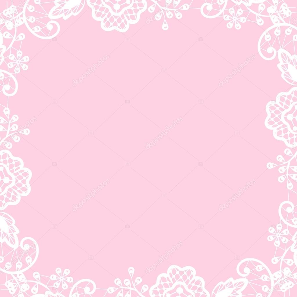 1024x1024 Lace frame on pink background Stock Vector by ©Prikhnenko 72055791