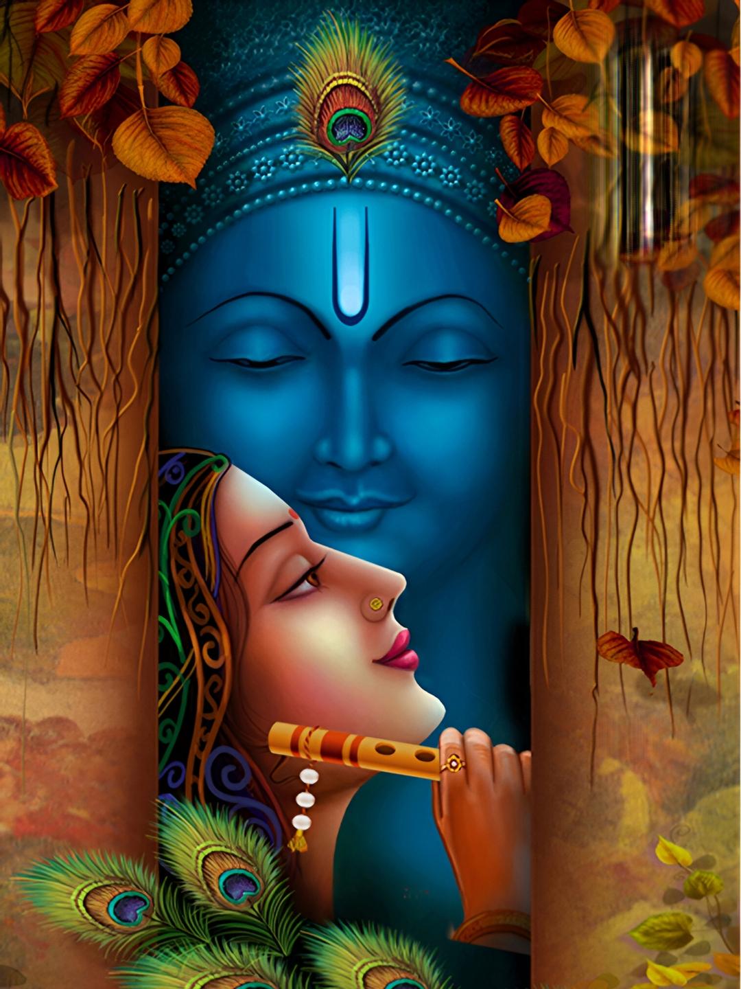 1080x1440 Buy masstone Blue & Yellow Radha Krishna Religious Self Adhesive Wallpaper and Stickers for Unisex 28673894