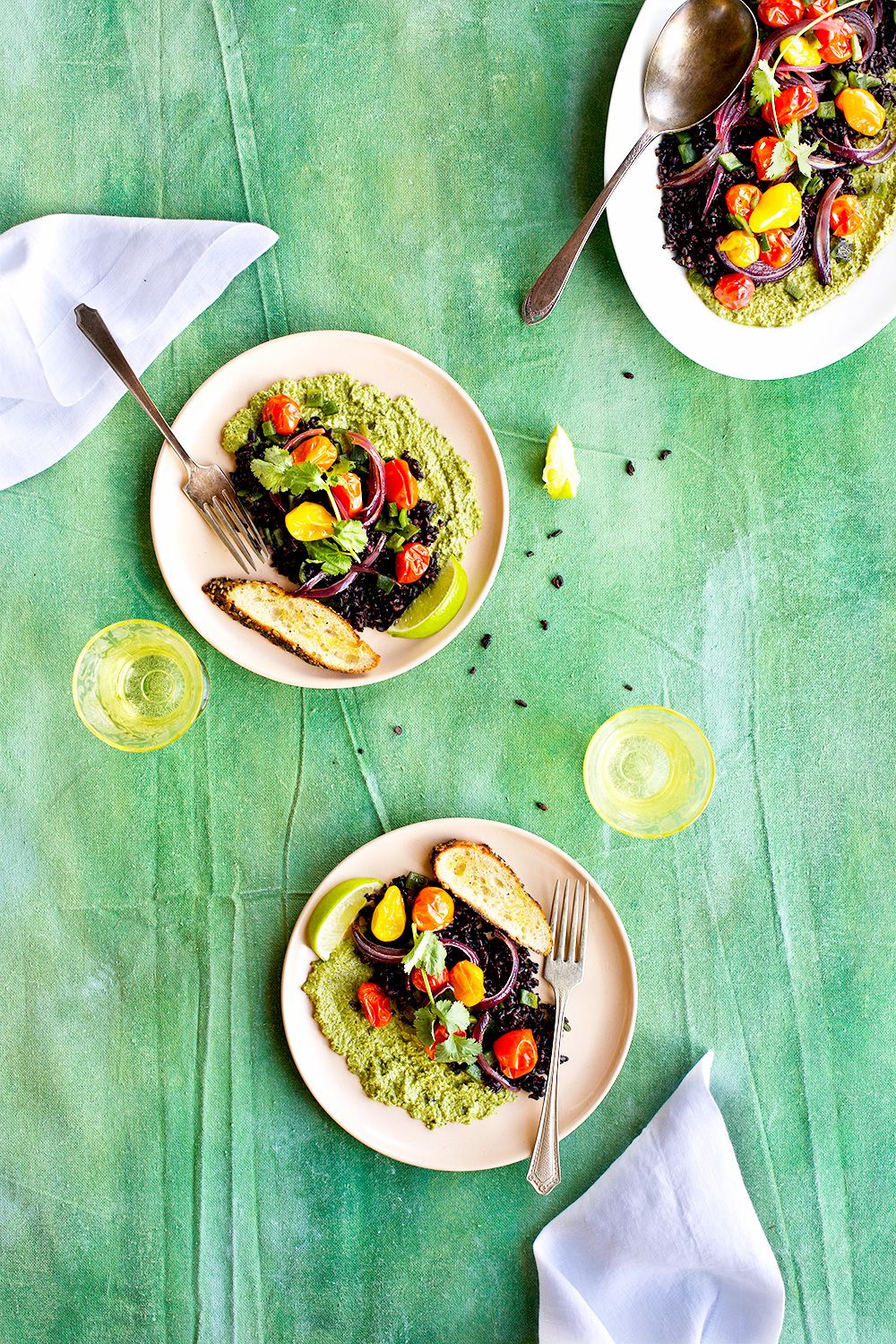 1000x1500 Roasted Jalapeno Poblano Pesto Black Rice with Roasted Veggies