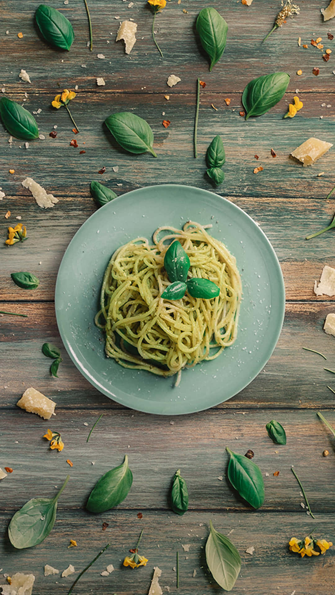 1080x1920 Download Android Pasta Background Spaghetti With Pesto Sauce