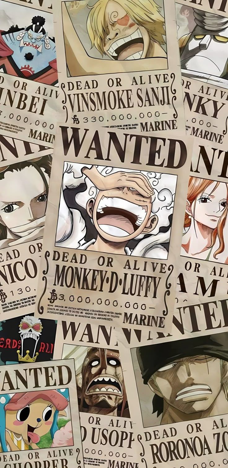 736x1509 Wallpaper One Piece Luffy Wanted Gear 5 HD