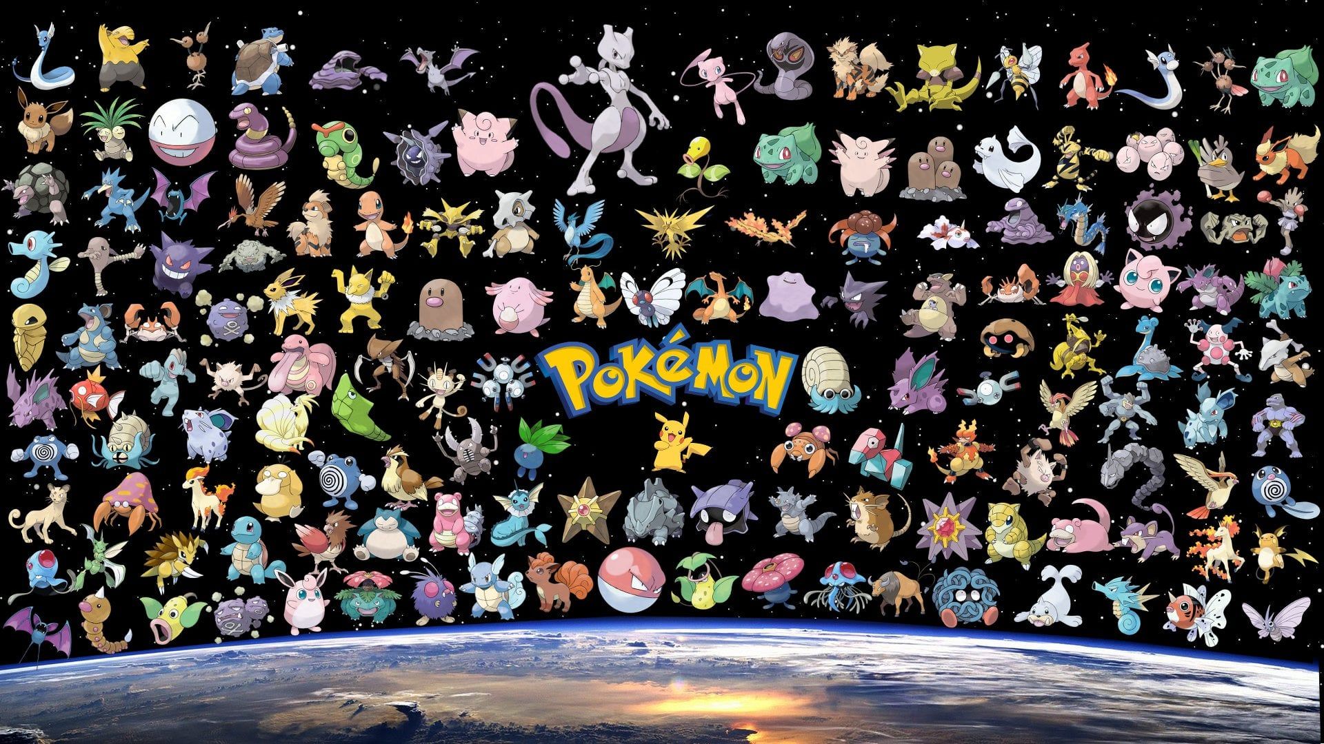 1920x1080 Got bored and made an original 151 Pokemon background. Hope you enjoy!