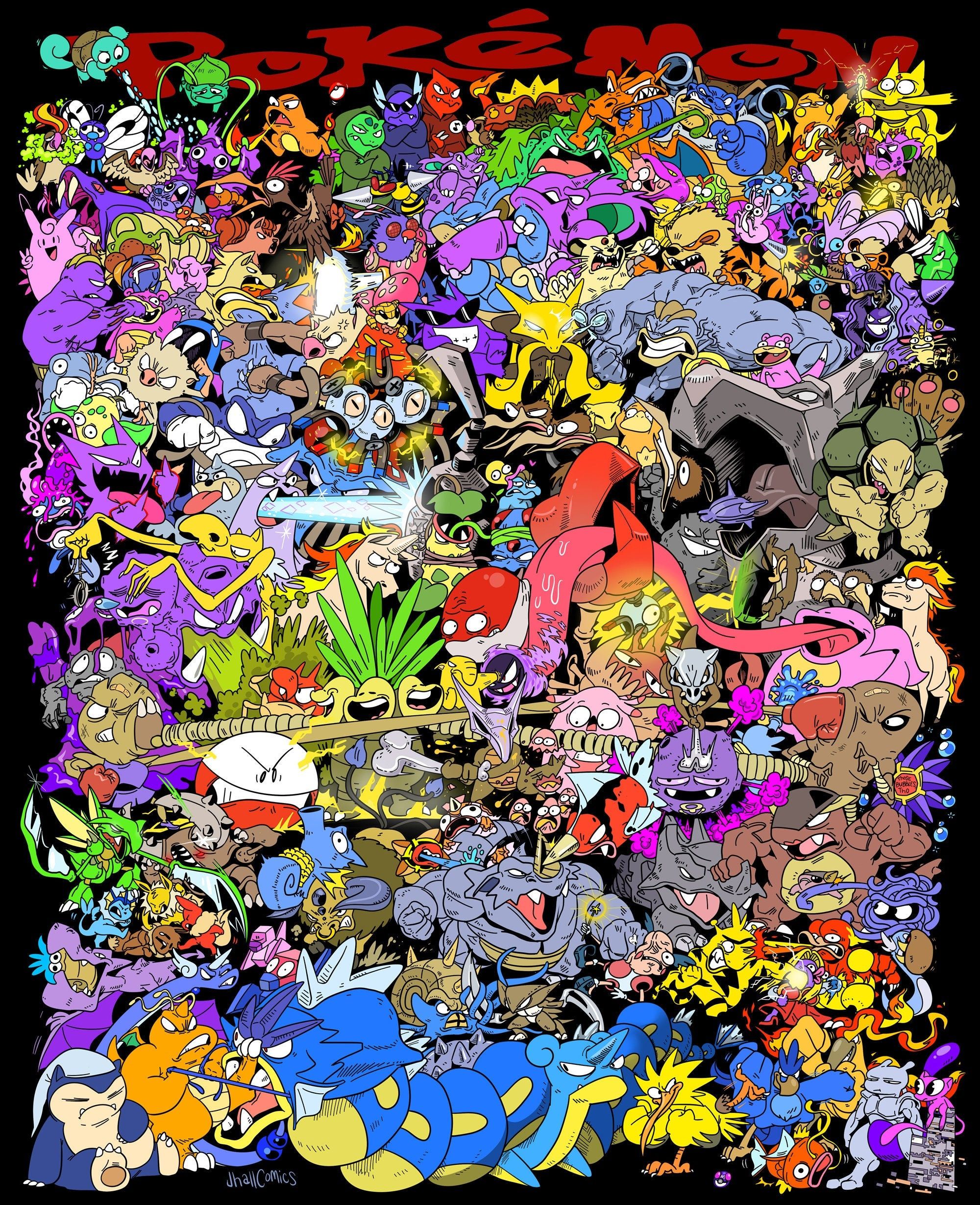 2000x2458 The Original 151 Pokemon Digital Print