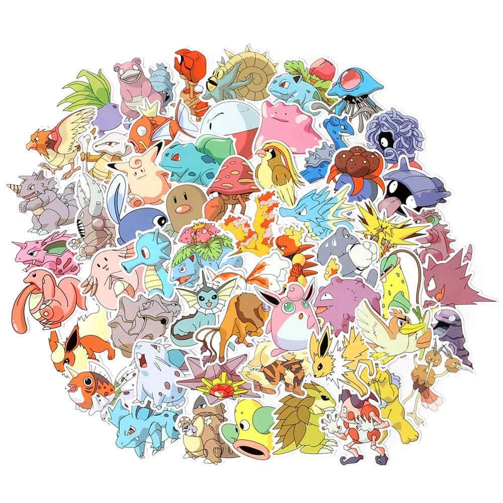 1001x1001 Download Exciting Pokémon Stickers Collection Wallpaper