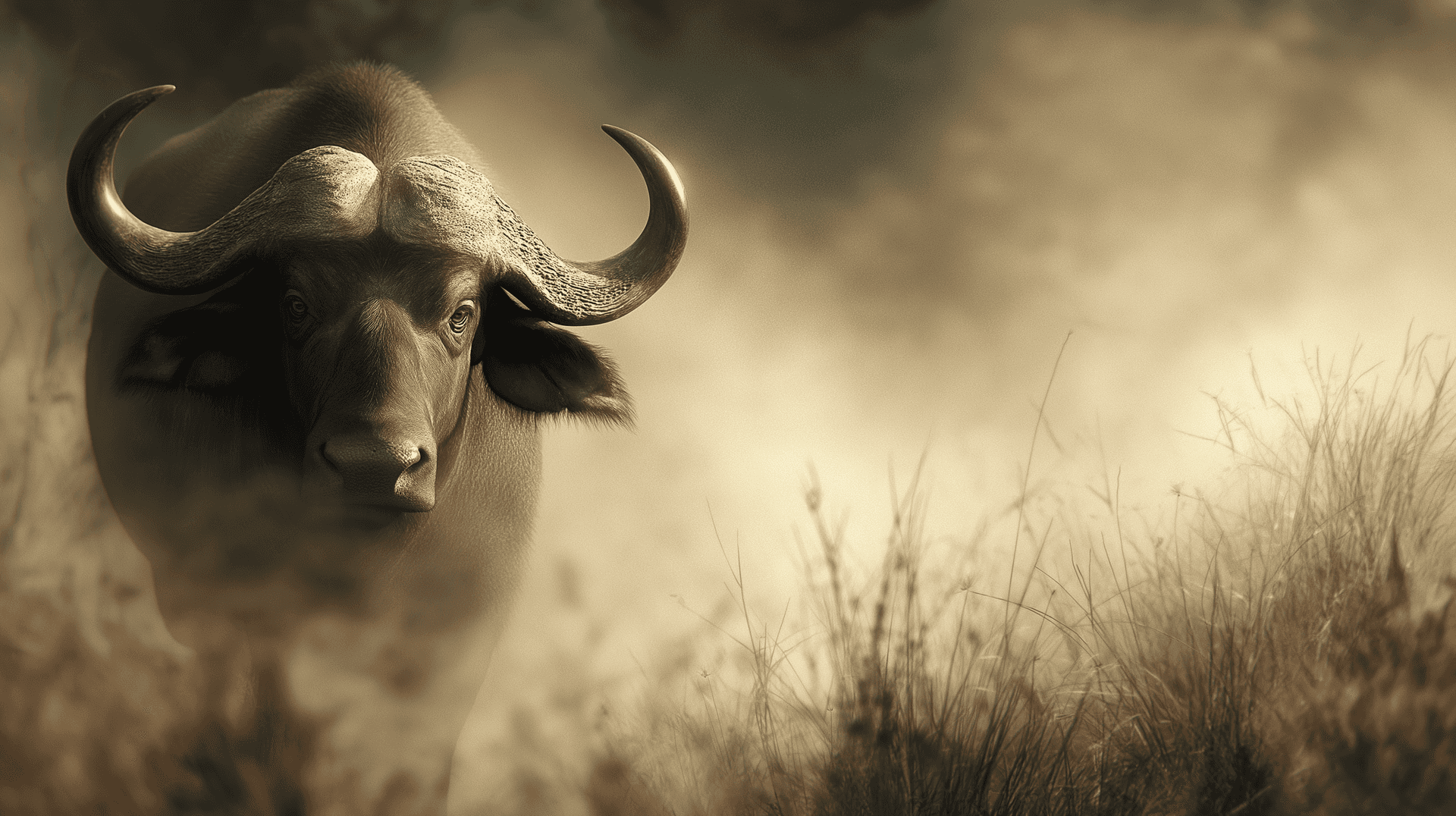 1920x1076 Download Charging African Cape Buffalo Wallpaper