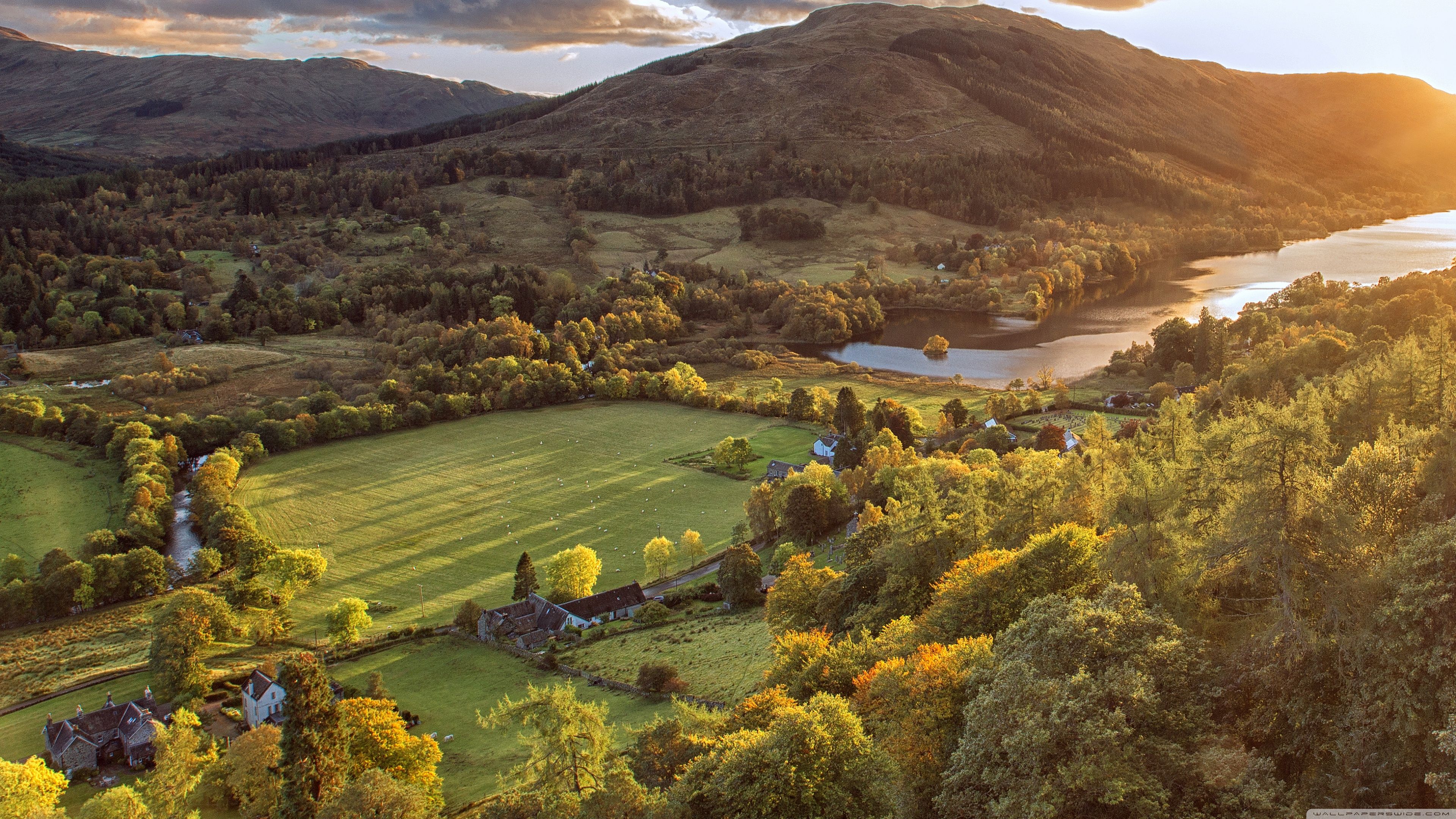 3840x2160 Balquhidder Village landscape, Scotland 4K UHD Wallpaper for UltraHD Desktop and TV : Widescreen and UltraWide Display : Smartphone and Tablet Devices