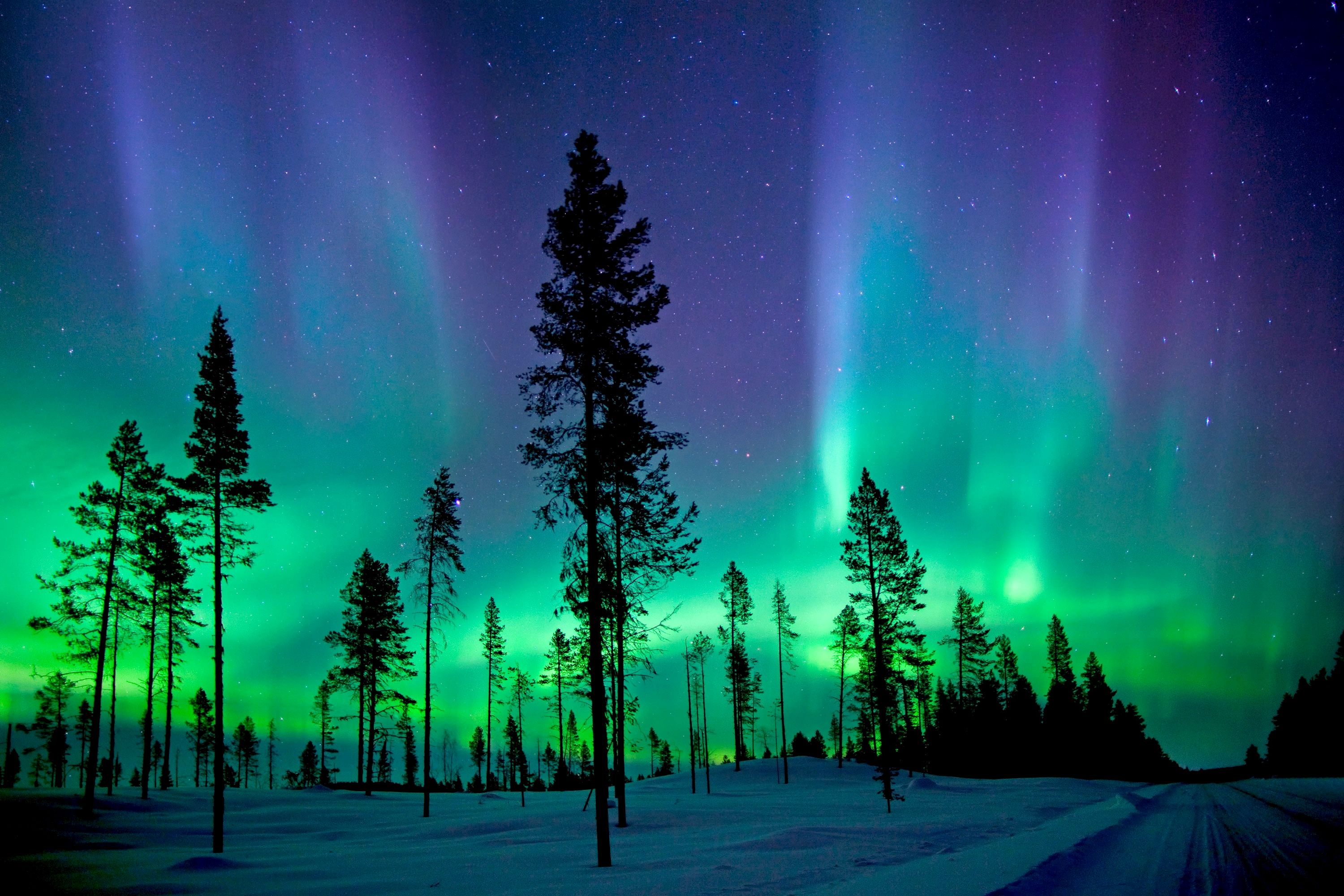 3000x2000 Winter Aurora Wallpaper