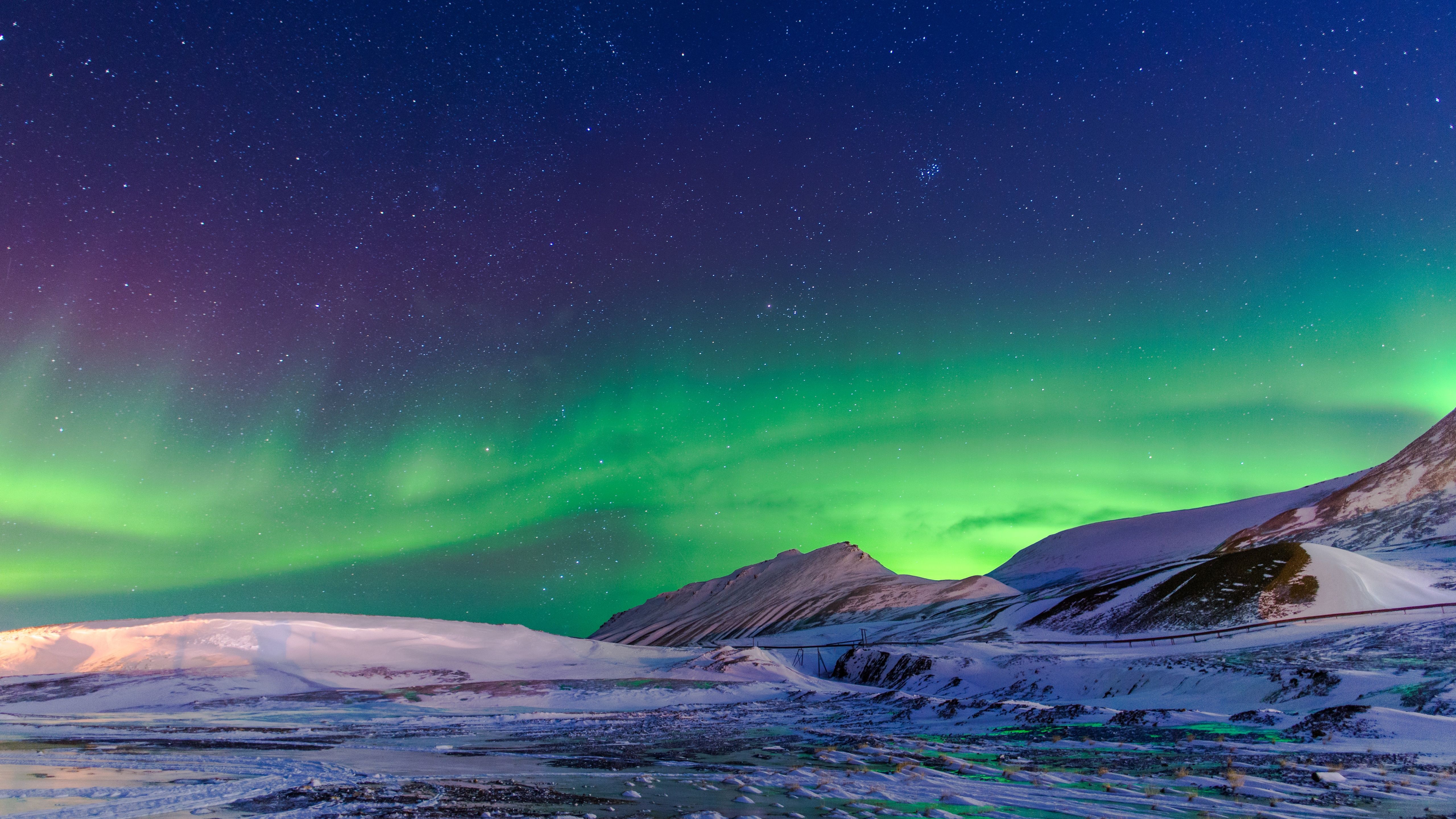 5120x2880 Northern Lights Wallpaper 4K, Norway, Aurora Borealis, Winter