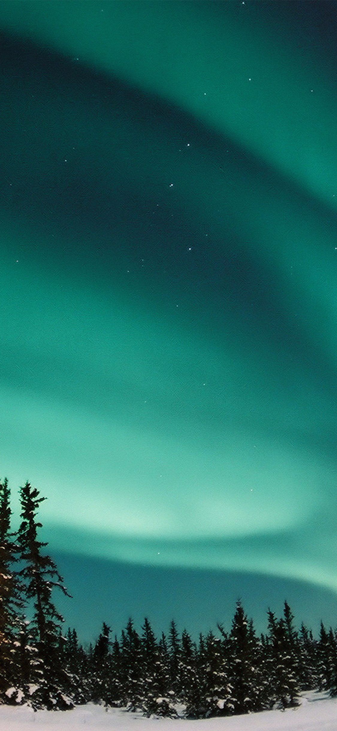 1125x2436 iPhone X wallpaper. aurora blue night sky space nature winter